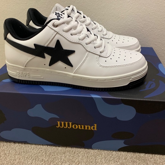 A Bathing Ape Bape Sta JJJJound White Navy Size 7 - Picture 2 of 14